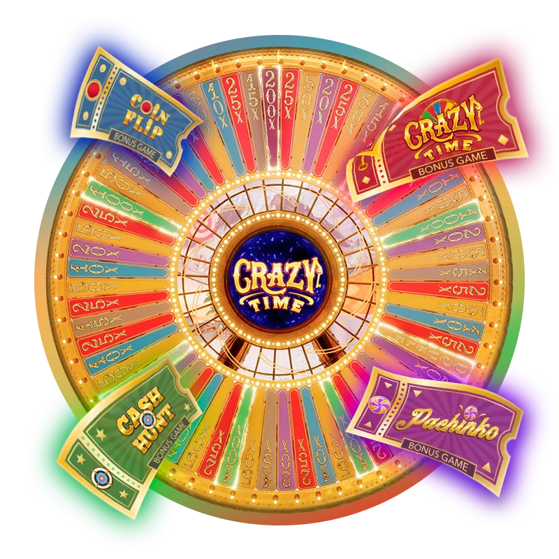 Live casino Crazy Time game lobby with active players and tables